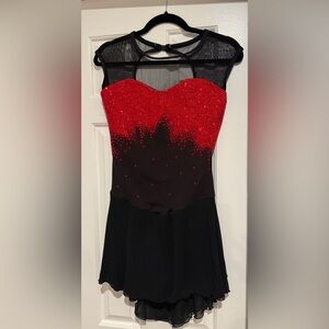 Elite Xpression Red and Black Adult Figure Ice 
Skating Dress